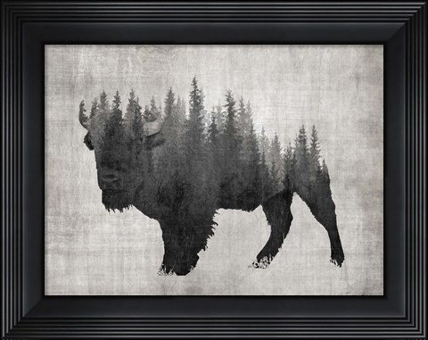 Framed Pine Bison Print