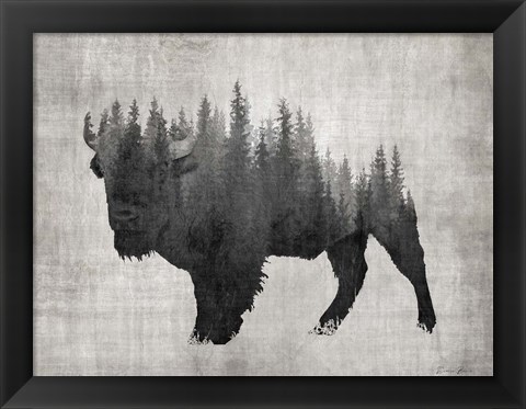 Framed Pine Bison Print