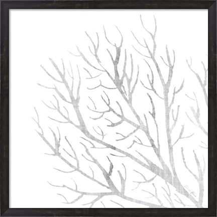 Framed White Seaweed 1 Print