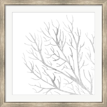 Framed White Seaweed 1 Print