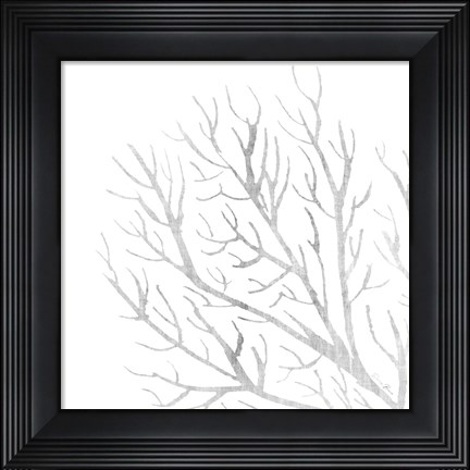 Framed White Seaweed 1 Print