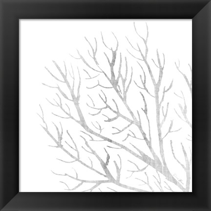 Framed White Seaweed 1 Print