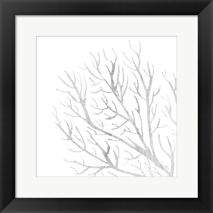 Framed White Seaweed 1 Print