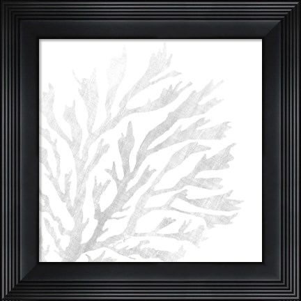 Framed White Seaweed 2 Print