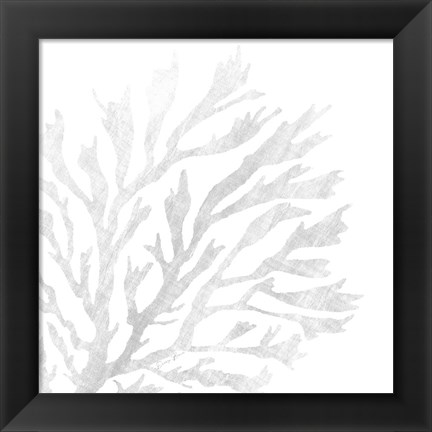 Framed White Seaweed 2 Print