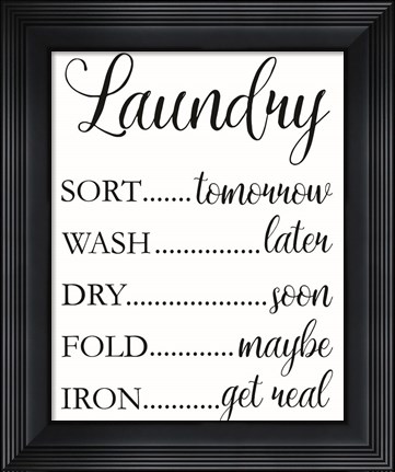 Framed Laundry Words 1 Print