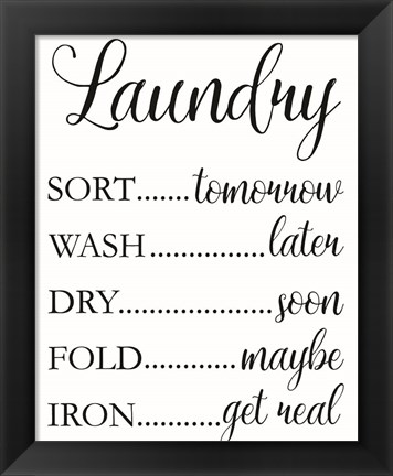 Framed Laundry Words 1 Print