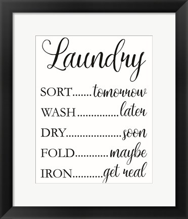 Framed Laundry Words 1 Print