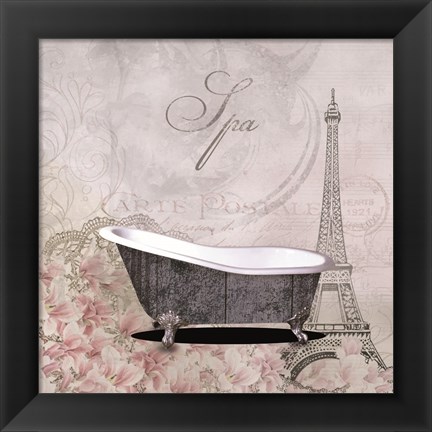 Framed Floral Bath 1 Print