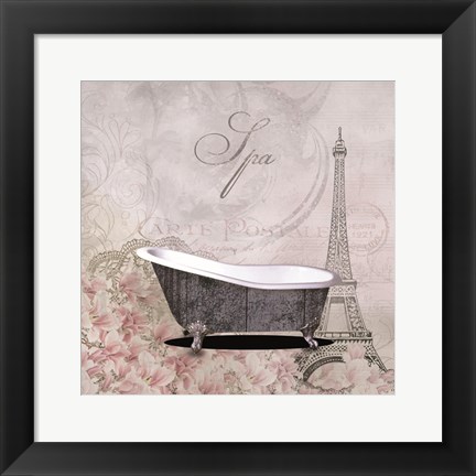 Framed Floral Bath 1 Print