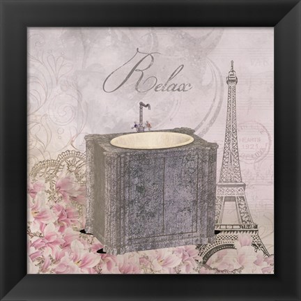 Framed Floral Bath 2 Print