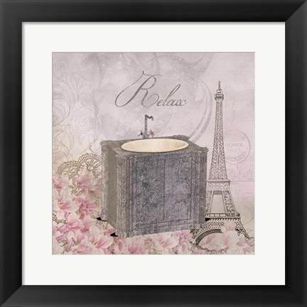 Framed Floral Bath 2 Print