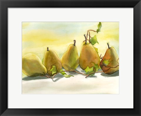 Framed Pears In A Row 1 Print