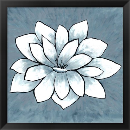 Framed Blue Sprout 1 Print