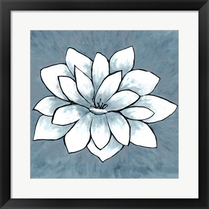 Framed Blue Sprout 1 Print