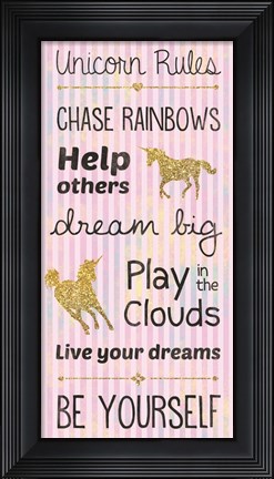 Framed Unicorn Rules Print