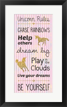 Framed Unicorn Rules Print