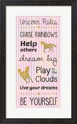 Framed Unicorn Rules Print