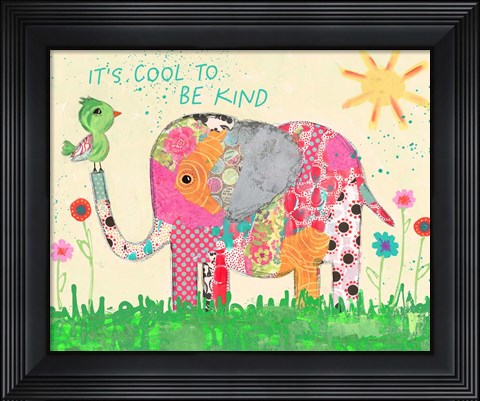 Framed Cool To Be Kind Elephant Print