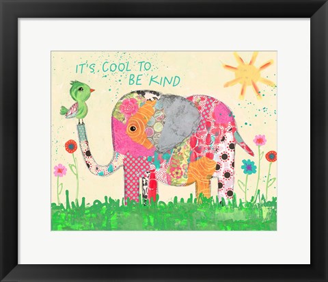 Framed Cool To Be Kind Elephant Print