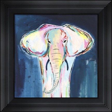 Framed Tie Dye Elephant Print