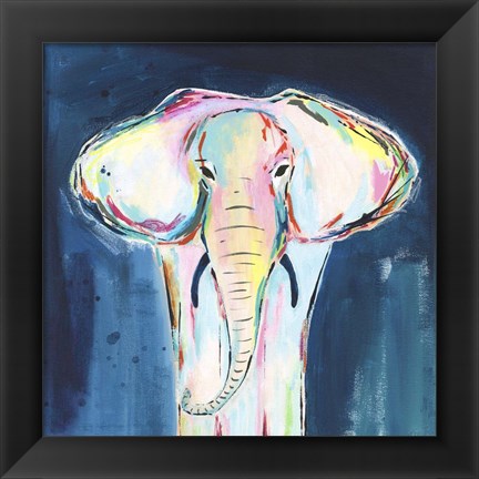 Framed Tie Dye Elephant Print