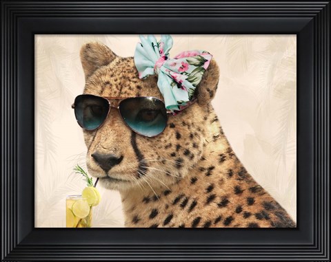 Framed Cool Safari Cat Print