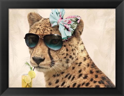 Framed Cool Safari Cat Print