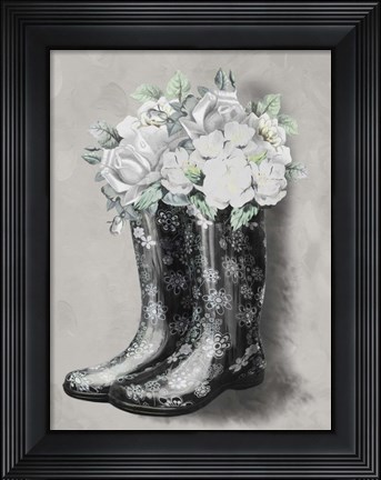 Framed Rain Fall Blooms 2 Print