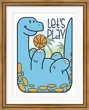 Framed Dino Playing Print