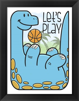 Framed Dino Playing Print