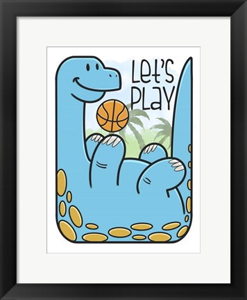 Framed Dino Playing Print