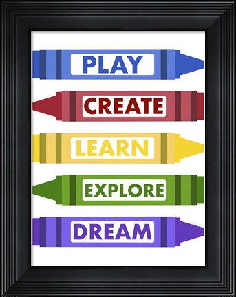 Framed Colorful Rules Print