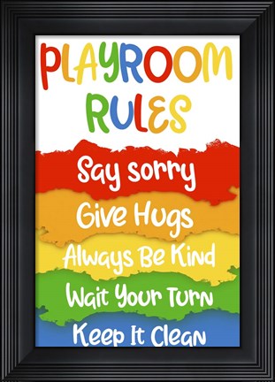Framed Playroom Rules Print