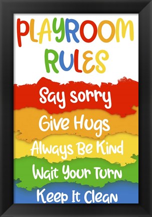 Framed Playroom Rules Print