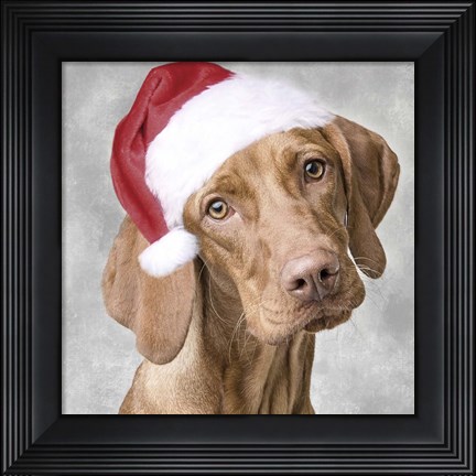 Framed Christmas Pup 1 Print