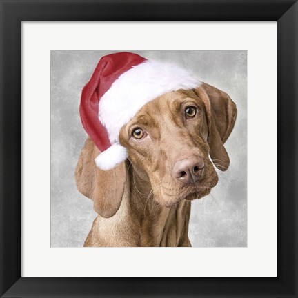 Framed Christmas Pup 1 Print