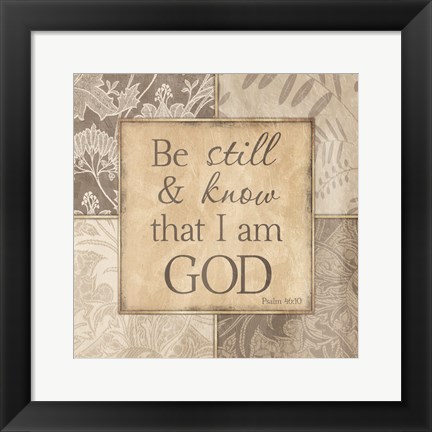 Framed I Am God Print