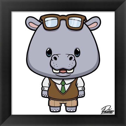 Framed Hudson Hippo Print