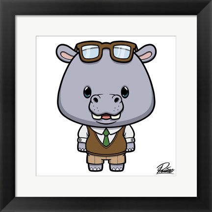 Framed Hudson Hippo Print