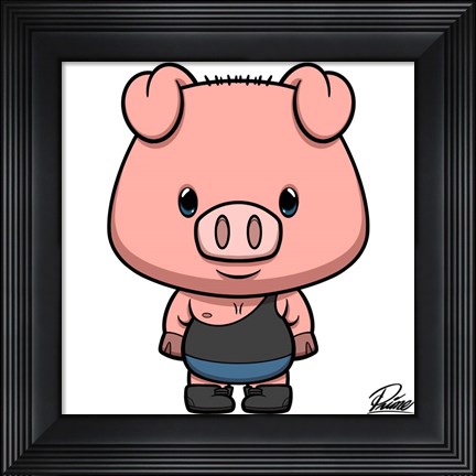 Framed Preston Pig Print