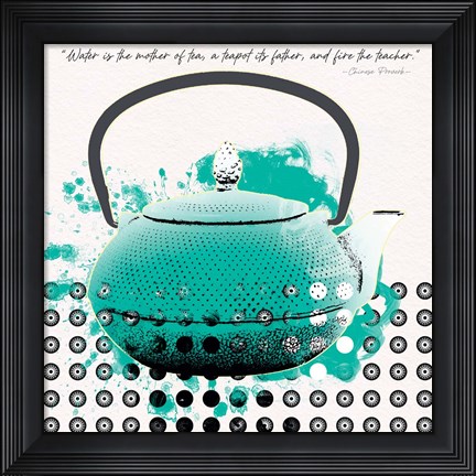 Framed Teal Tea 2 Print