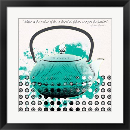 Framed Teal Tea 2 Print