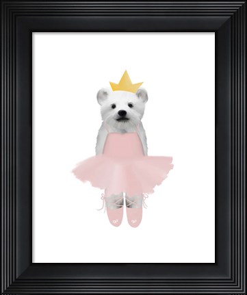 Framed Full Ballet Baby Polar Bear Print