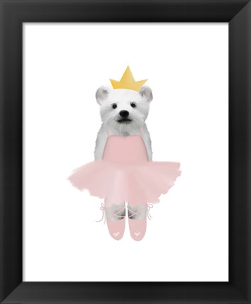 Framed Full Ballet Baby Polar Bear Print