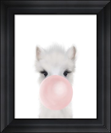 Framed Alpaca Bubble Gum Print