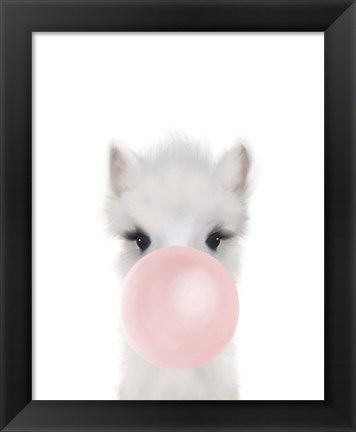 Framed Alpaca Bubble Gum Print