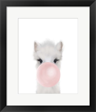 Framed Alpaca Bubble Gum Print