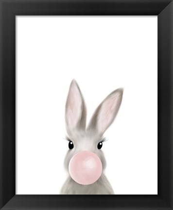 Framed Bunny Bubble Gum Print