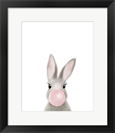 Framed Bunny Bubble Gum Print